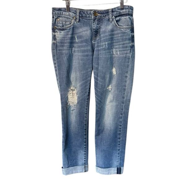 KUT from the Kloth Catherine Boyfriend Jeans Size 8 Midrise Distressed - Picture 2 of 7